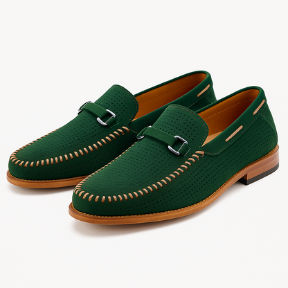 Luxeoutfit | Buckled Perforated Casual Loafers