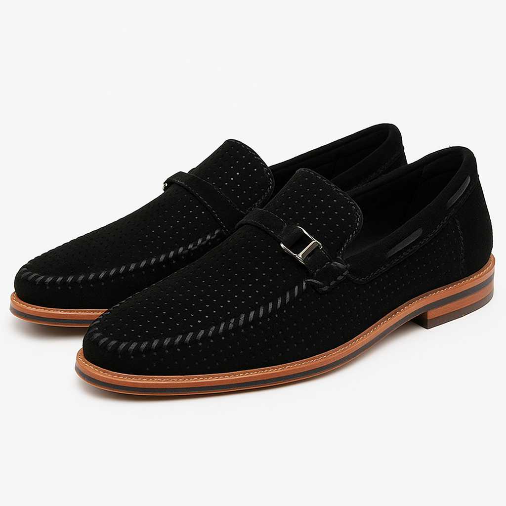Luxeoutfit | Buckled Perforated Casual Loafers