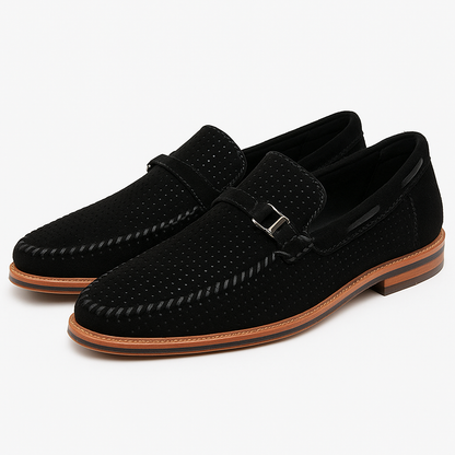 Luxeoutfit | Buckled Perforated Casual Loafers