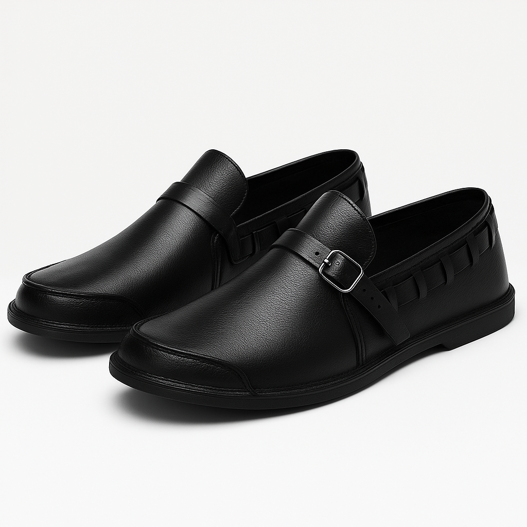Luxeoutfit | Buckled Polished Leather Loafers