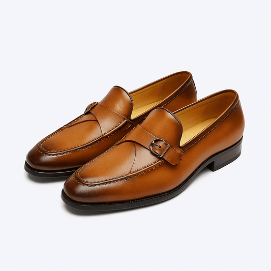 Luxeoutfit | Buckled Vegan Leather Loafers