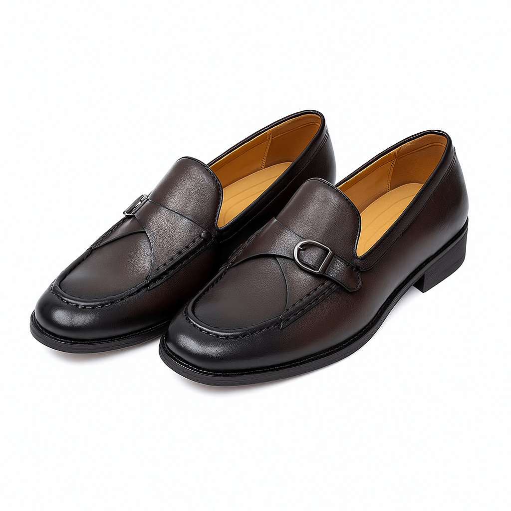 Luxeoutfit | Buckled Vegan Leather Loafers