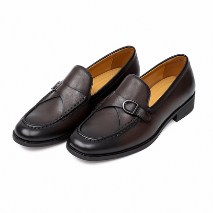 Luxeoutfit | Buckled Vegan Leather Loafers