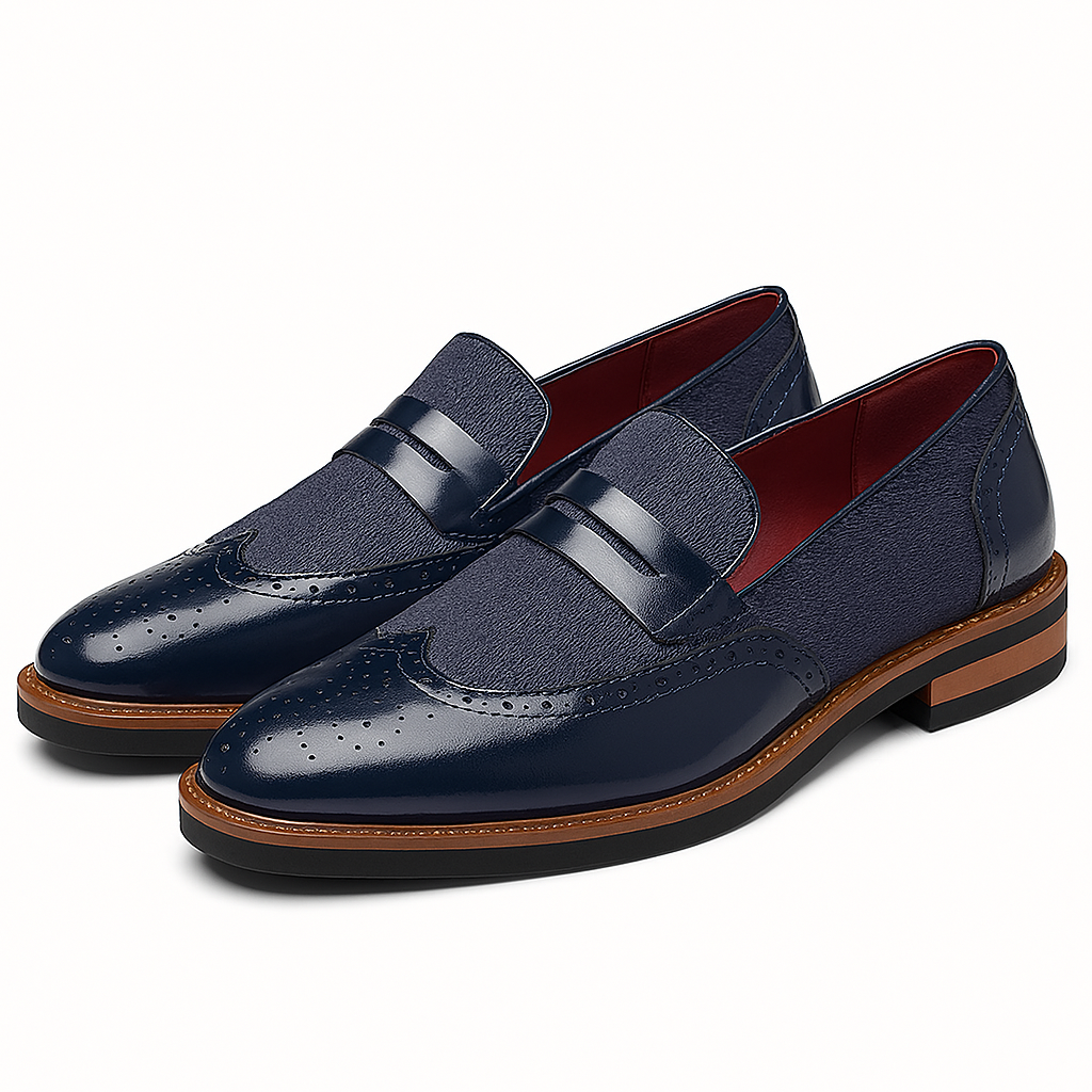 Luxeoutfit | Polished Leather Canvas Loafers