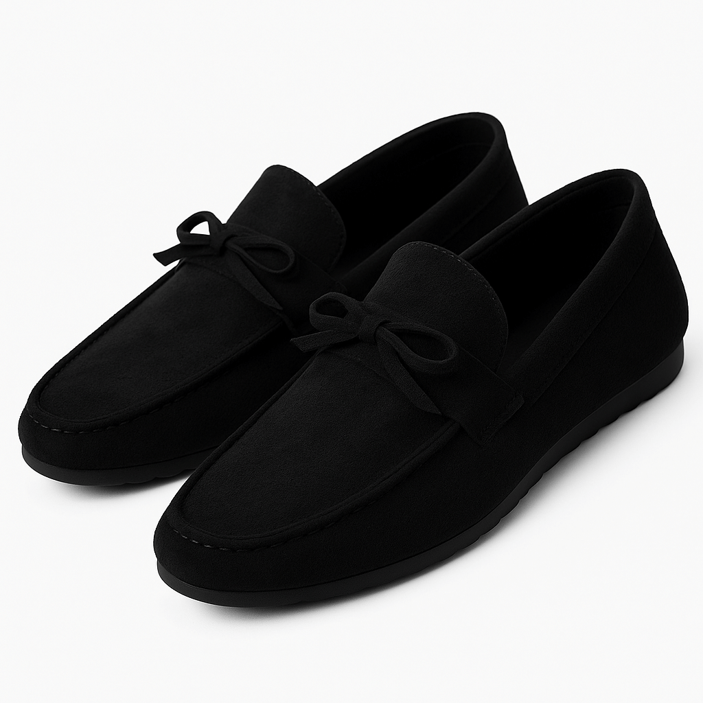 Luxeoutfit | Suede Bow Accent Loafers