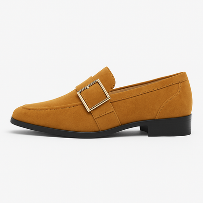 Luxeoutfit | Suede Buckle Slip-On Loafers