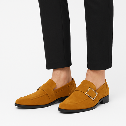 Luxeoutfit | Suede Buckle Slip-On Loafers