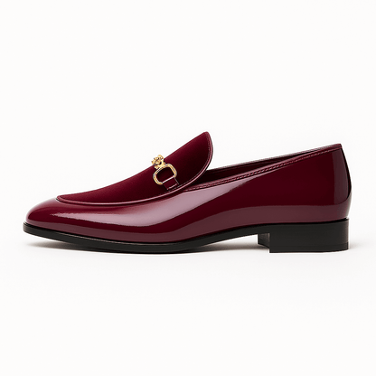 Luxeoutfit | Velvet Chain Slip-On Loafers