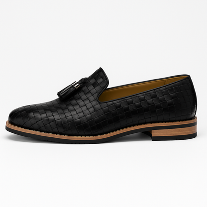 Luxeoutfit | Woven Leather Tassel Loafers