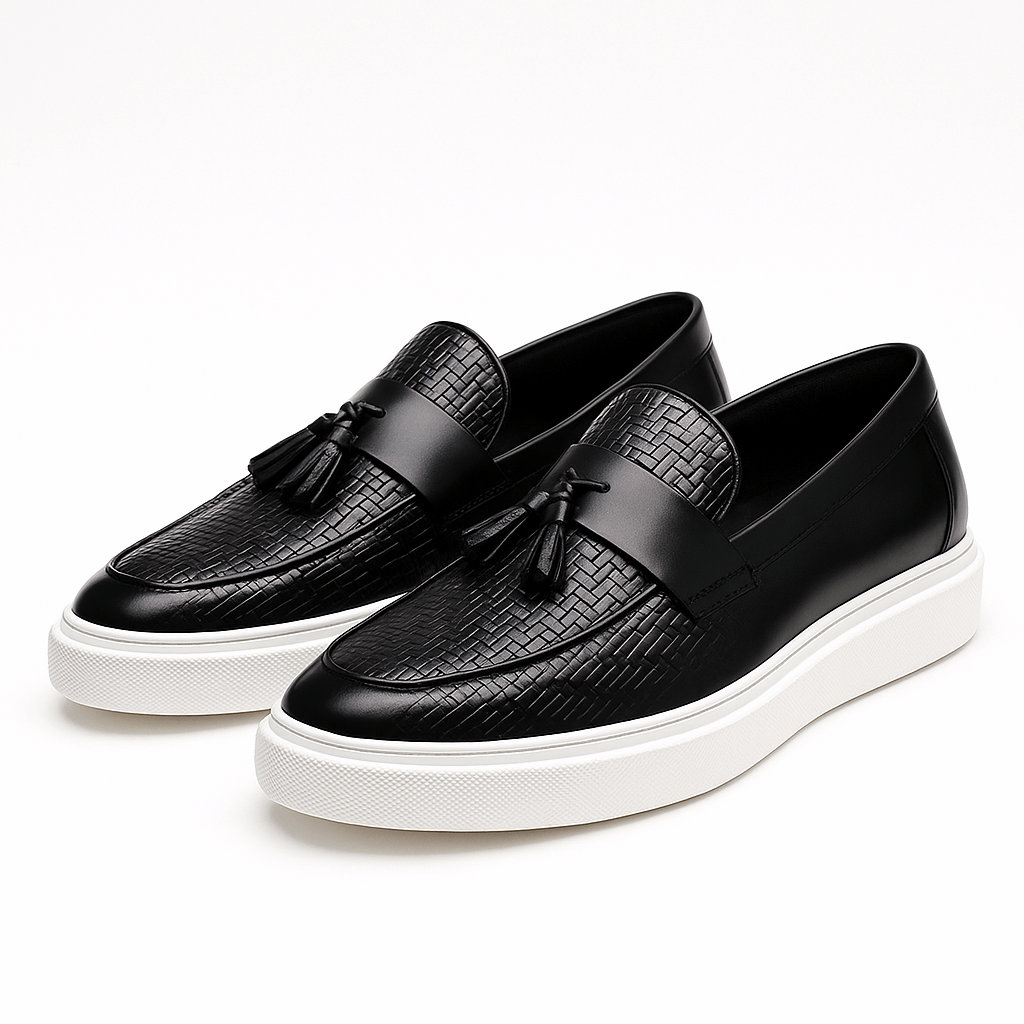 Luxeoutfit | Woven Leather Tassel Loafers