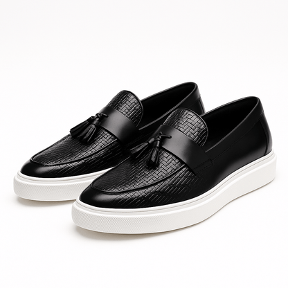 Luxeoutfit | Woven Leather Tassel Loafers
