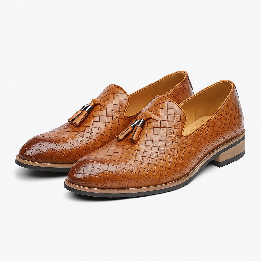 Luxeoutfit | Woven Leather Tassel Loafers