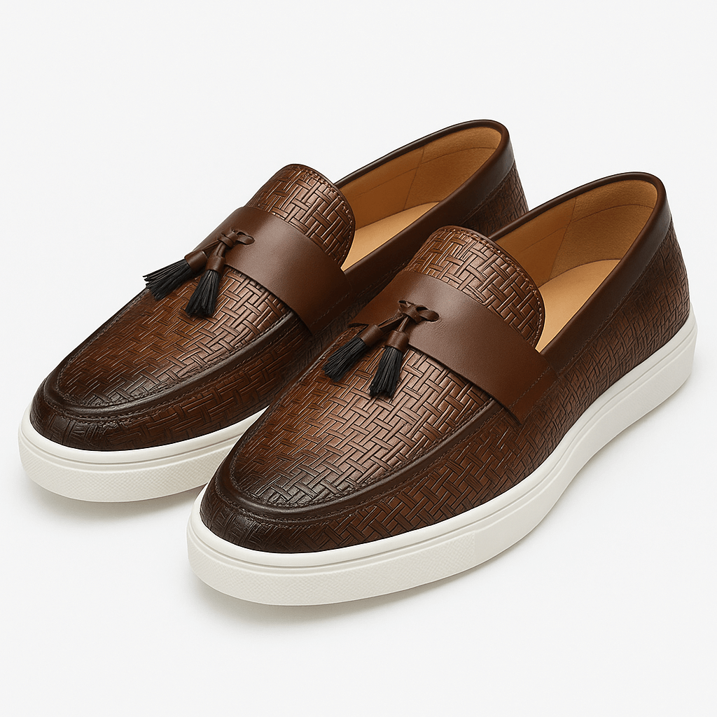 Luxeoutfit | Woven Leather Tassel Loafers