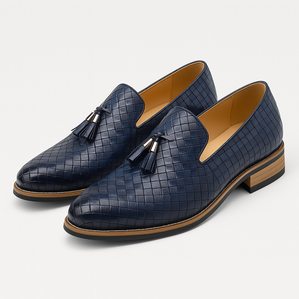 Luxeoutfit | Woven Leather Tassel Loafers