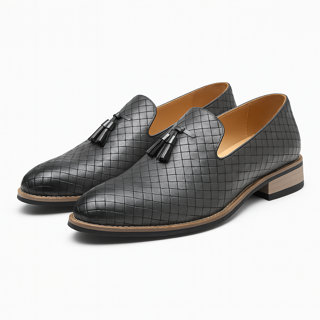 Luxeoutfit | Woven Leather Tassel Loafers