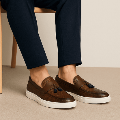 Luxeoutfit | Woven Leather Tassel Loafers