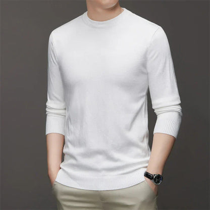 Men’s Pullover Sweater – Slim Fit – Fine Gauge Knit – Crew Neck – Ribbed Trim – Long Sleeve