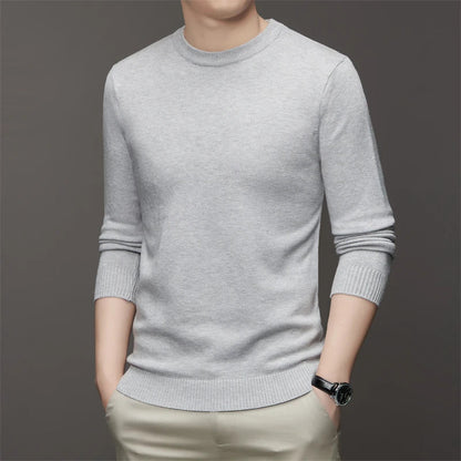Men’s Pullover Sweater – Slim Fit – Fine Gauge Knit – Crew Neck – Ribbed Trim – Long Sleeve