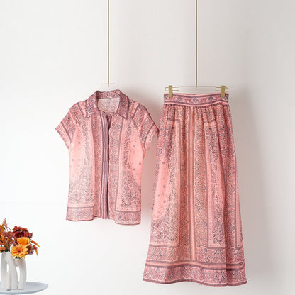 Scarlett® | Impera printed blouse and falda set