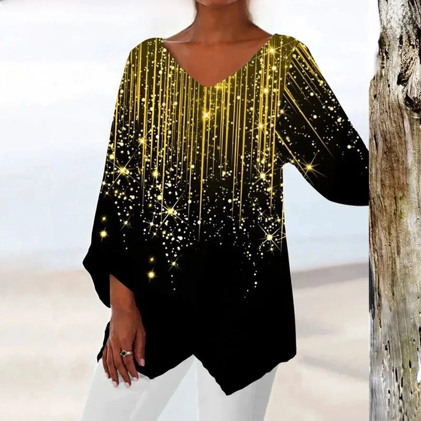 Azul® | Vintage V-neck women's blouse