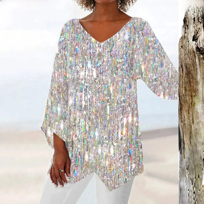 Azul® | Vintage V-neck women's blouse