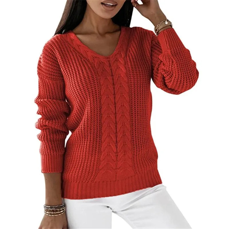 Selene® | Vintage knitted V-neck sweater