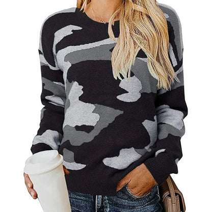 Nayara® | Camouflage leopard print knit sweater