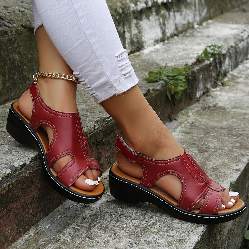 Jane's™ ORTHOPEDIC LEATHER WEDGE SANDALS