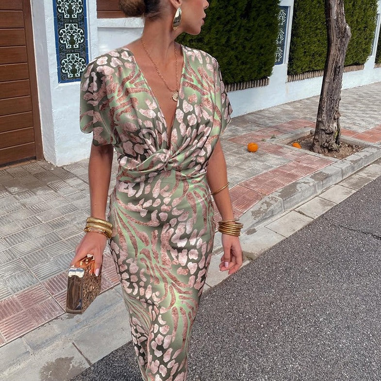 Francisca® | Twisted V-Neck Maxi Dress