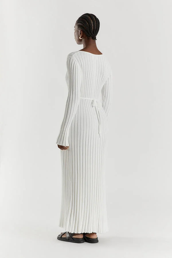 Luisa® | Knitted Midi Dress With V-Neck And Sleeves