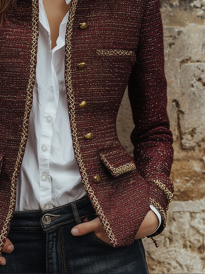 Chanel-style Contrast-trimmed Jacket