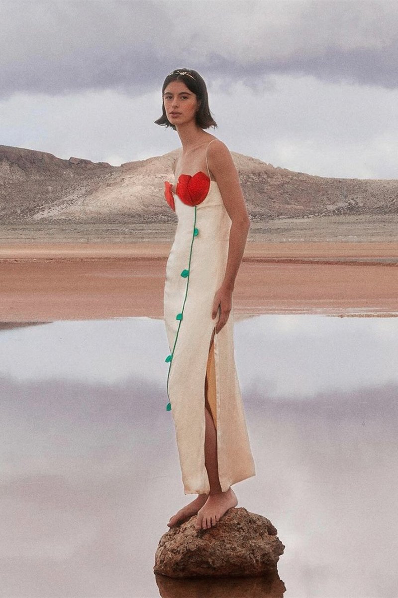 Sandra® | Detailed Maxi Dress With High Slit