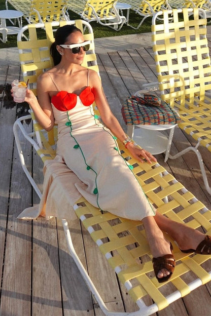 Sandra® | Detailed Maxi Dress With High Slit