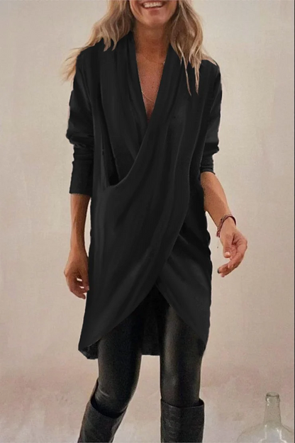 Eva® | Black Simple Long Sleeve Top for Women