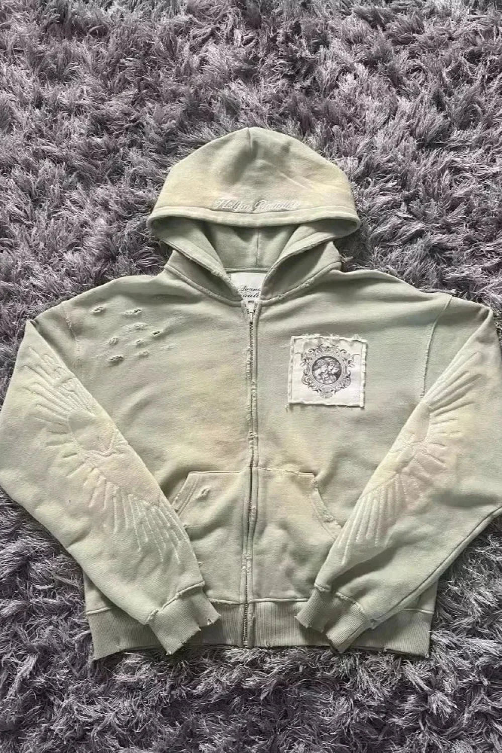 Fashion Trend Fleece Padded Zipper Hoodie