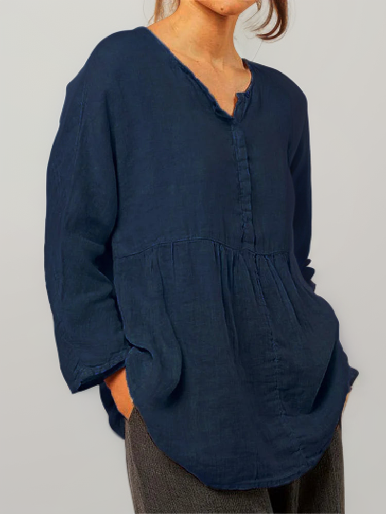 Naia® | Comfortable Tunic With Button Placket In A-Line