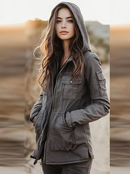 (clearance)Vintage Casual Windproof Multi-pocket Work Jacket