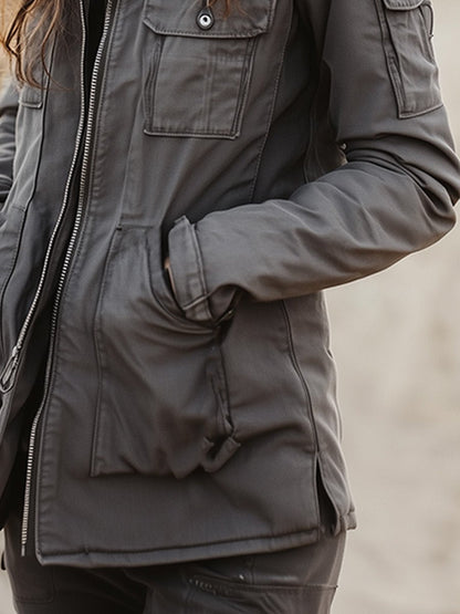 (clearance)Vintage Casual Windproof Multi-pocket Work Jacket