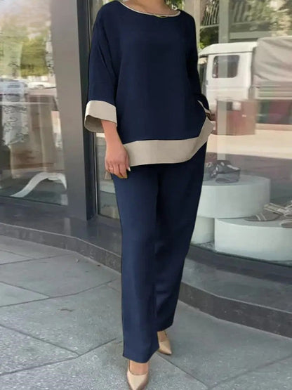 Ellie® | Loose Half-Sleeve Blouse And Wide-Legged Pants Set