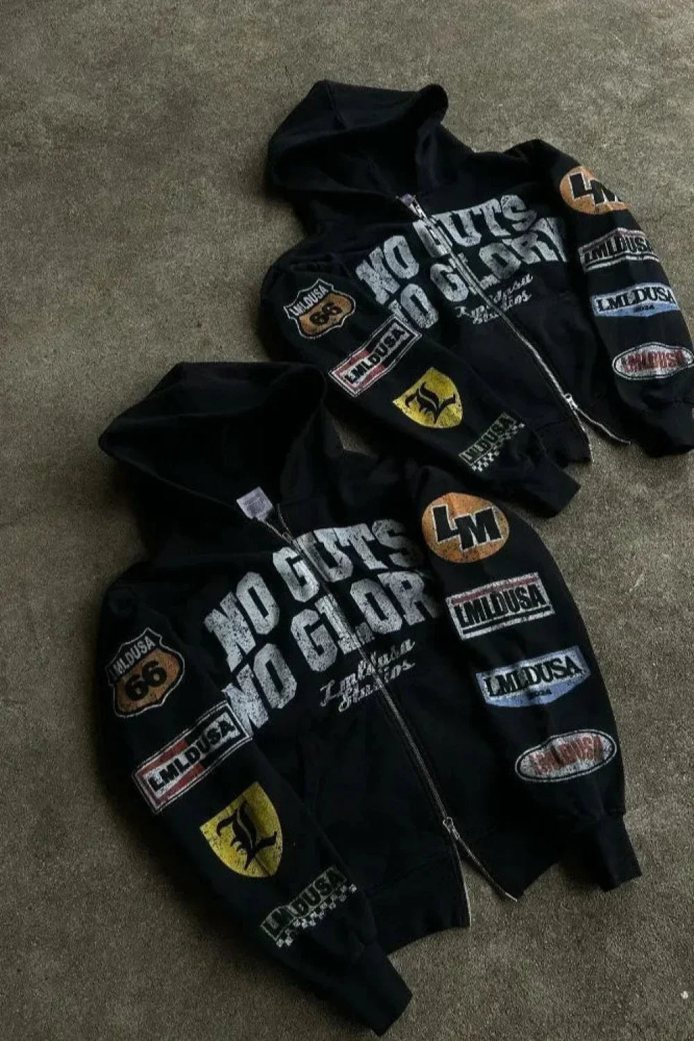 Motorcycle Style Graphic Hoodie