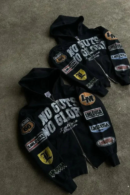 Motorcycle Style Graphic Hoodie