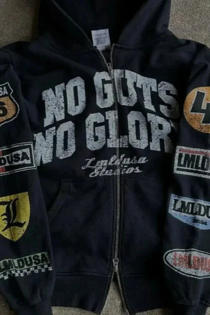 Motorcycle Style Graphic Hoodie